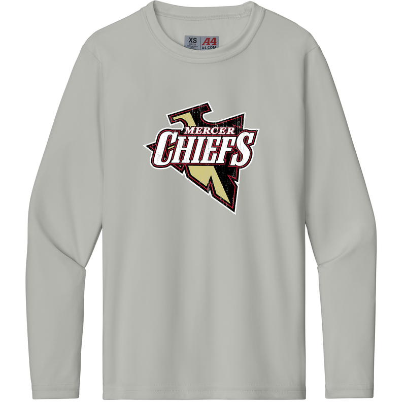 Mercer Chiefs Youth Cooling Performance Long Sleeve Tee