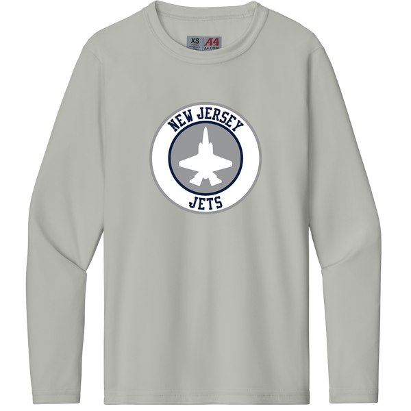 NJ Jets Youth Cooling Performance Long Sleeve Tee