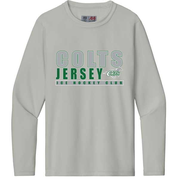 NJ Colts Youth Cooling Performance Long Sleeve Tee