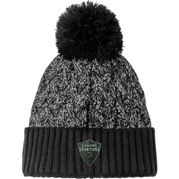 Lansing Spartans New Era Marled Knit Pom Beanie